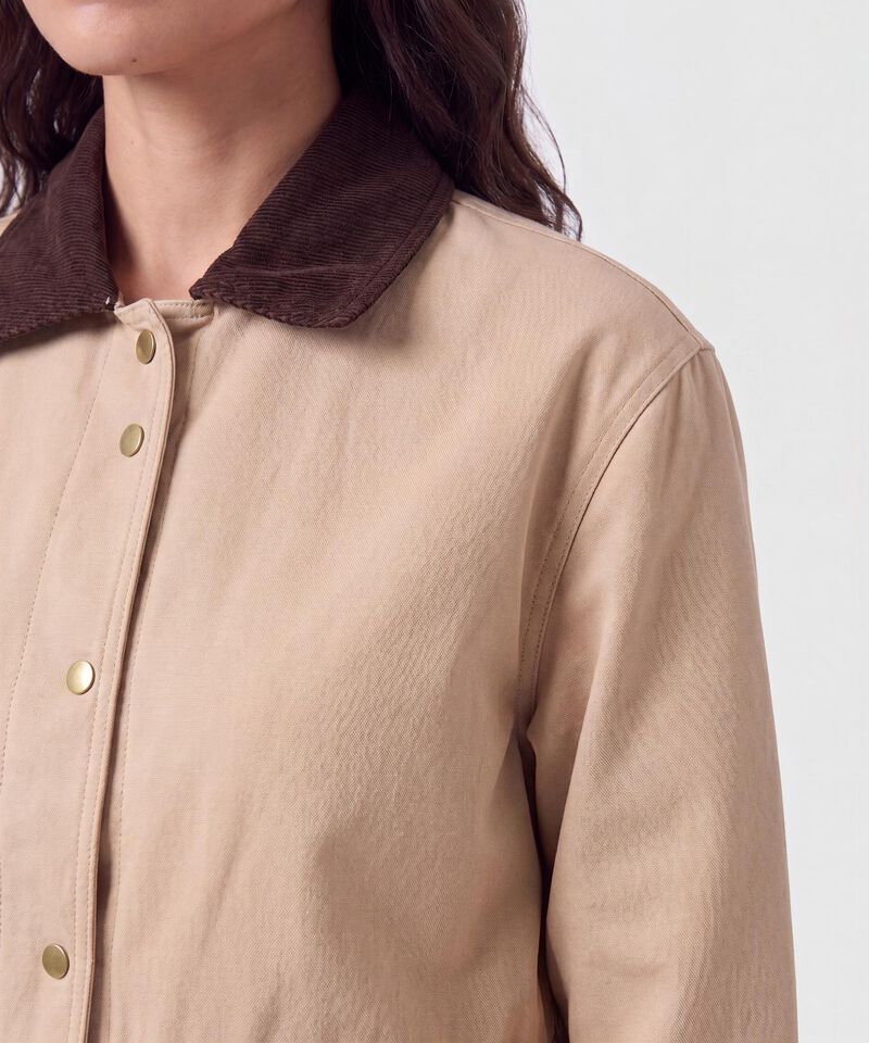 Chaqueta Con Cuello De Pana Para Mujer