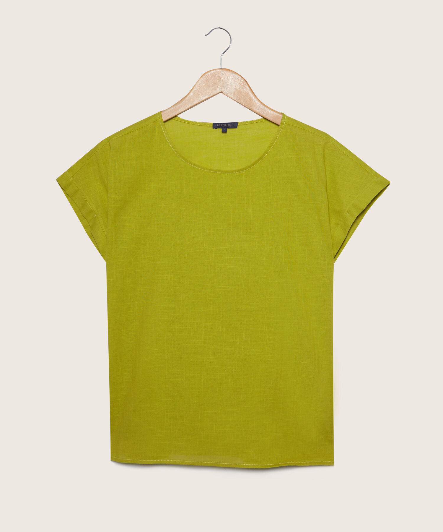 Blusa Manga Corta Corrida Unicolor