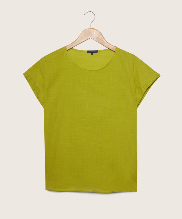 Blusa Manga Corta Corrida Unicolor
