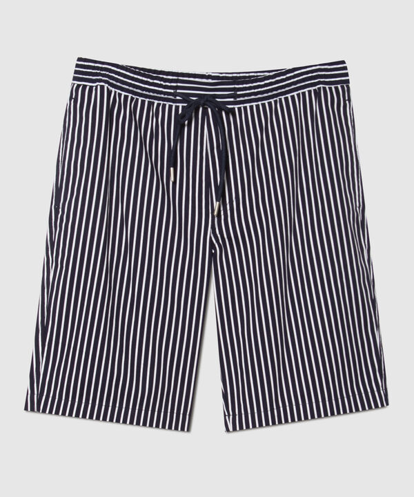 Bermuda Cintura Elástica Estampada Rayas