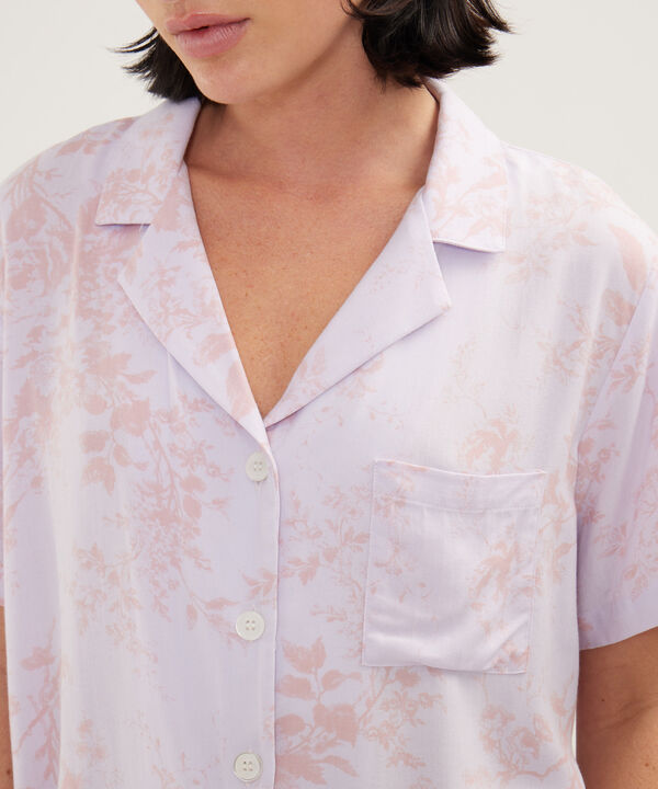 Pijama Camisa Resort Manga Corta Con Short Estampado