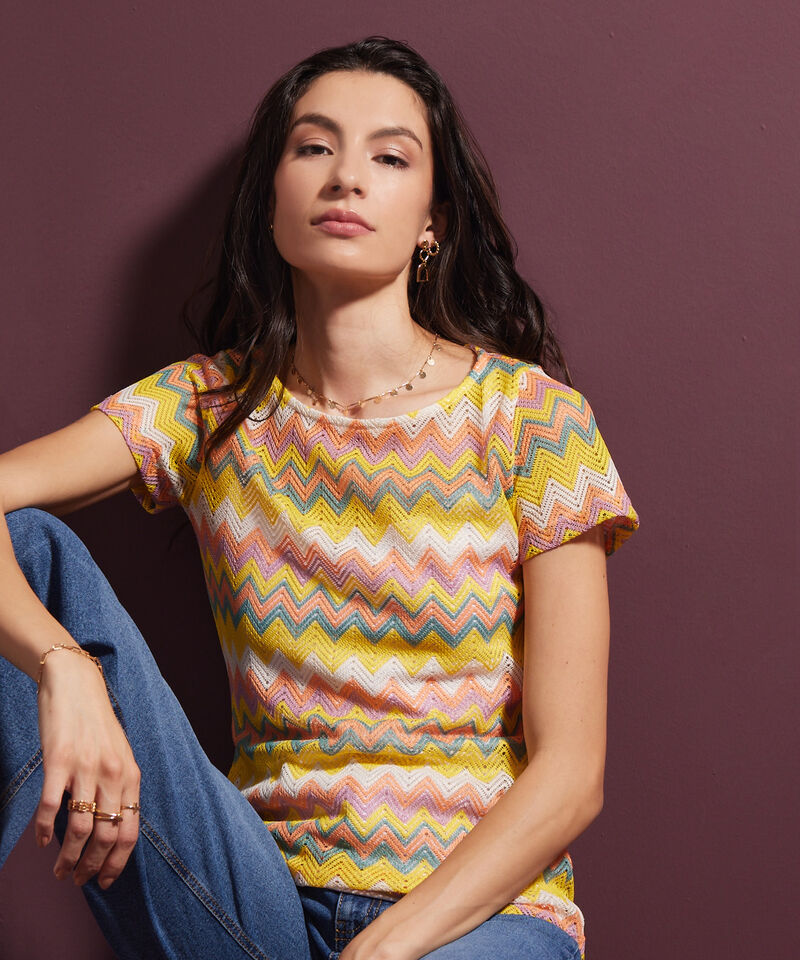 Camiseta De Tejido Texturizado Mujer