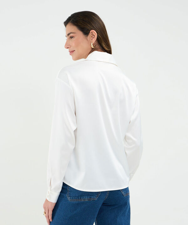 Camisa Satinada Manga Larga