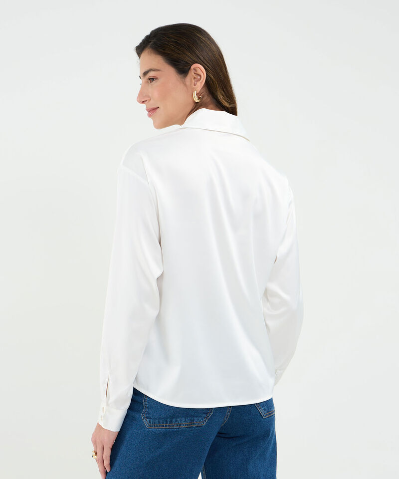 Camisa Satinada Manga Larga