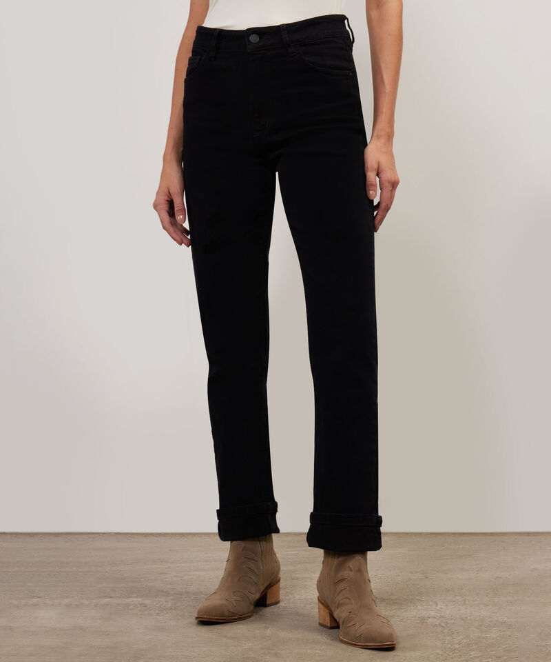 Jean Straight Tono Negro Con Pedreria