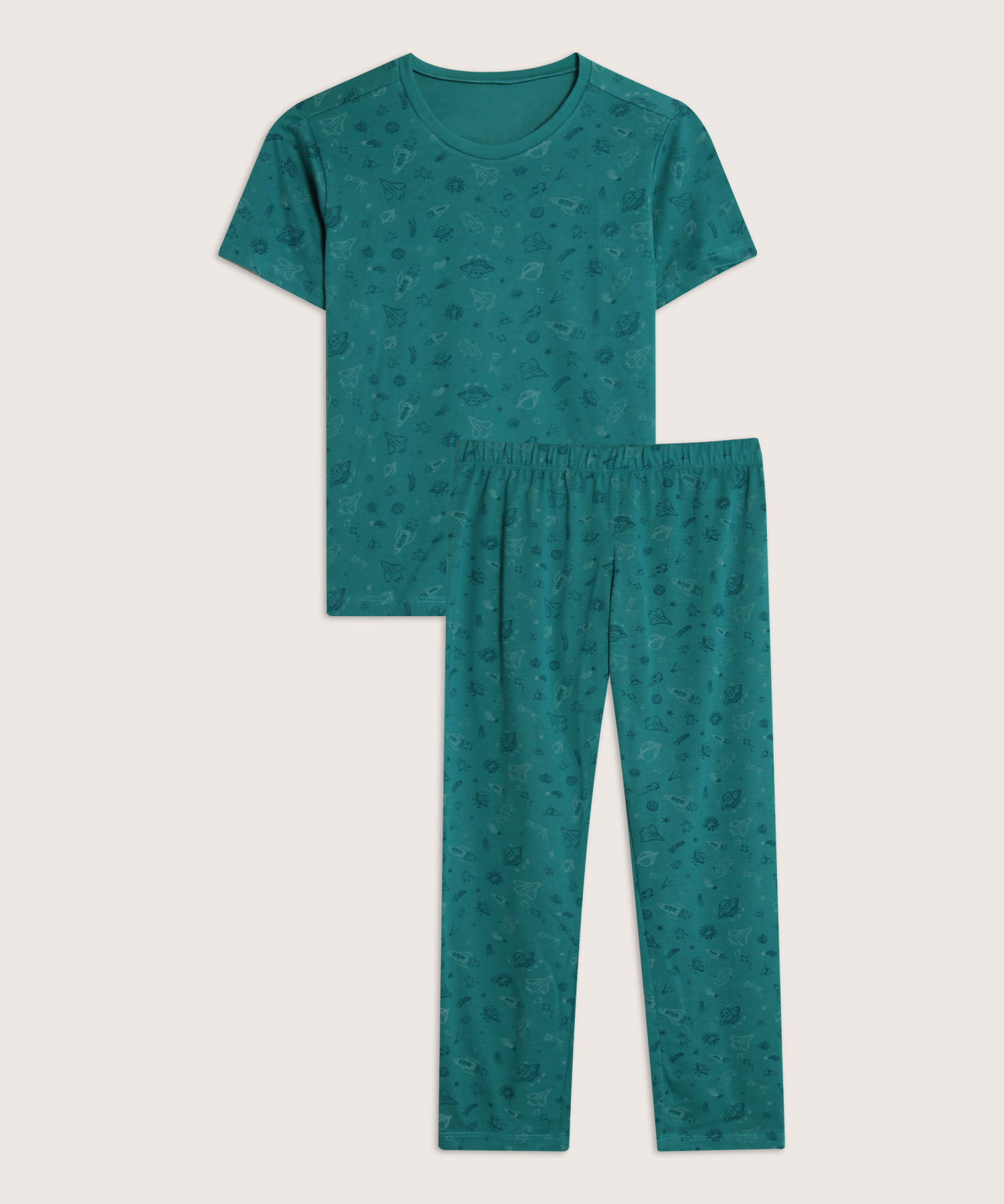 Pijama Set Camiseta Estampada