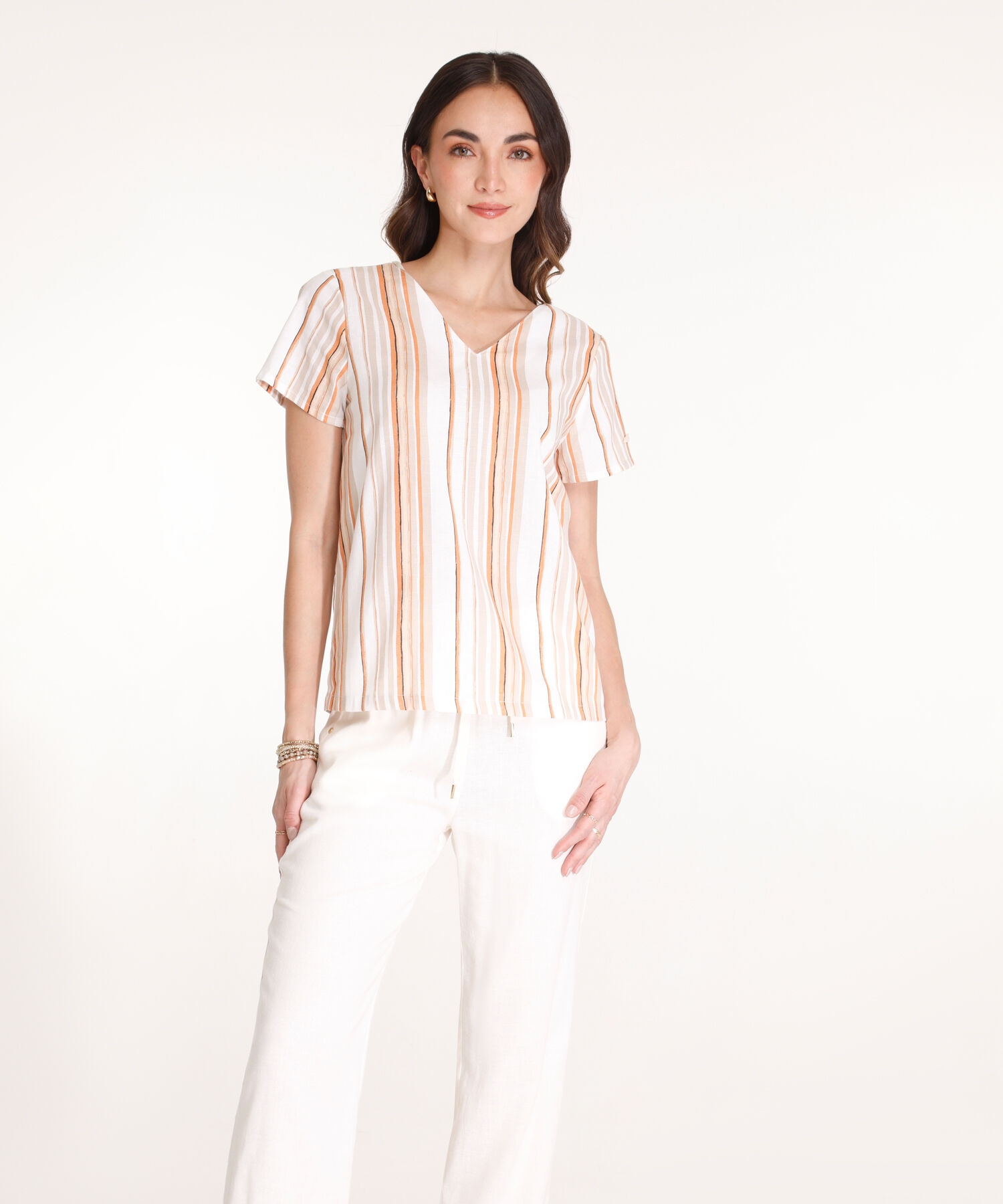 Blusa Estampada De Corte Recto Mujer