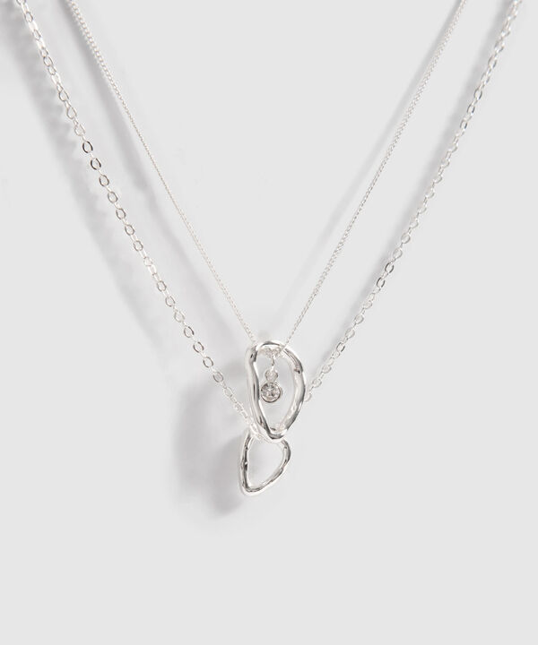 Collar Doble Plateado image number null