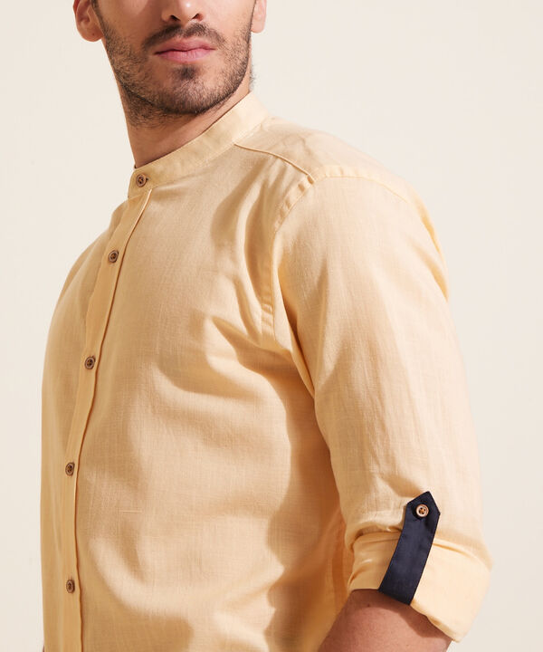 Camisa Manga Larga Cuello Neru Unicolor