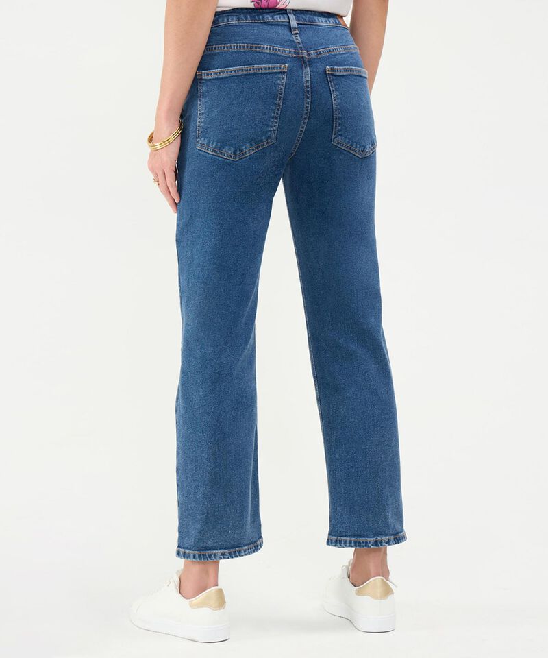 Jeans Straight Tono Medio