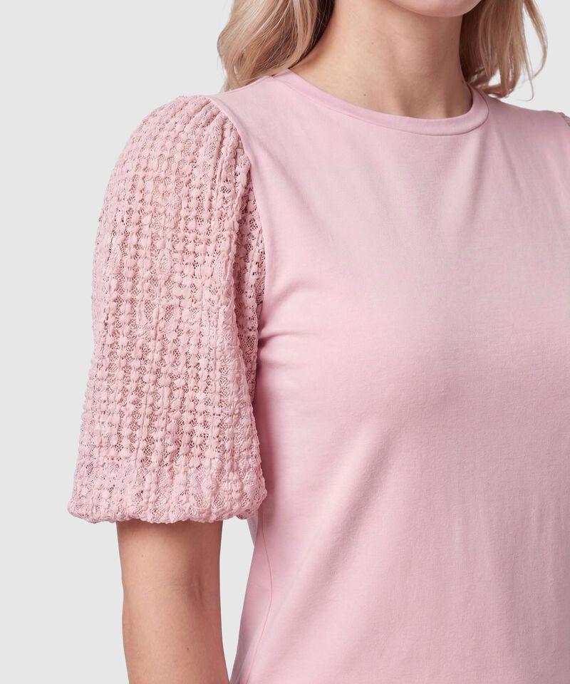 Camiseta Con Mangas Texturizadas Para Mujer