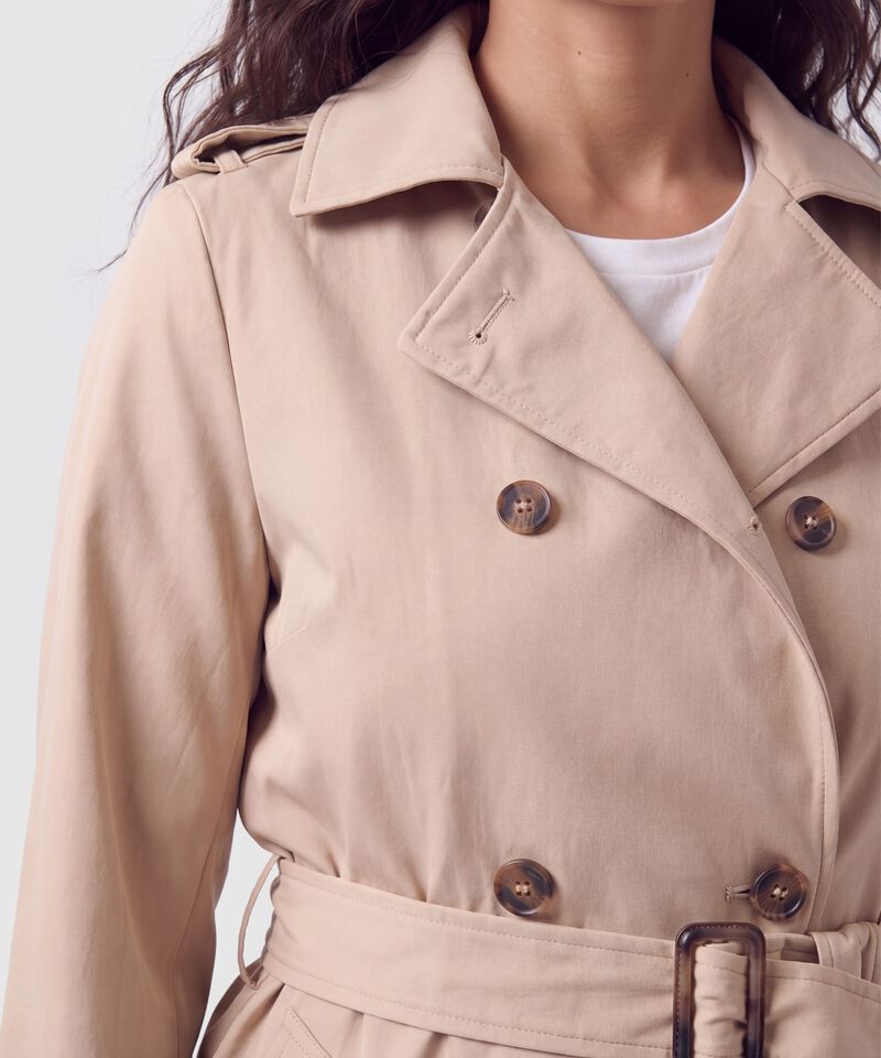 Chaqueta Cruzada Con Cintur&oacute;n Para Mujer