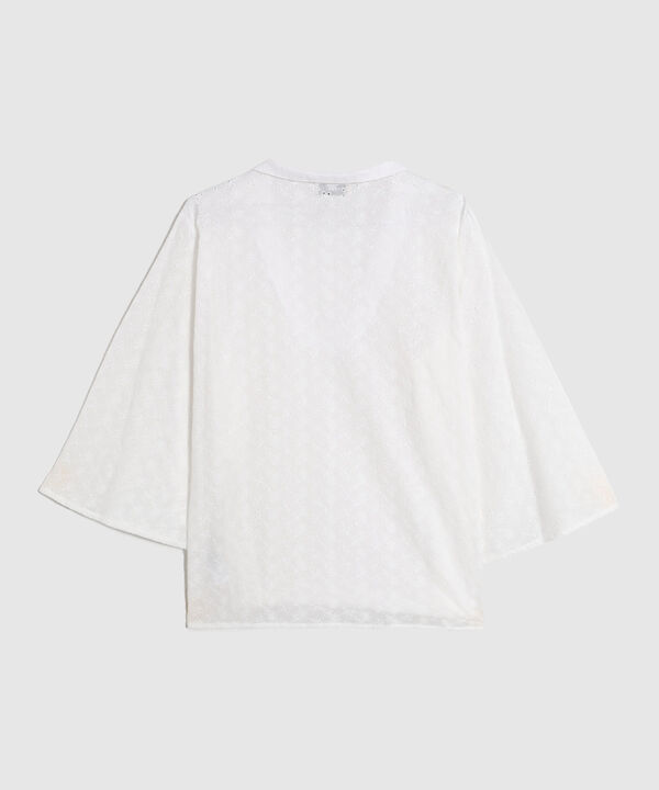 Blusa con Escote V y Manga 3/4 Para Mujer Curvy image number null