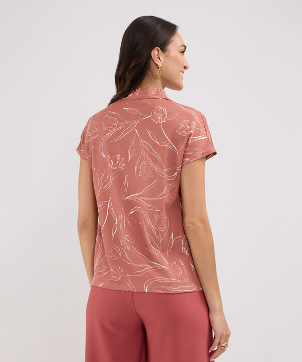 Camiseta Manga Corta Estampada, Cuello En V