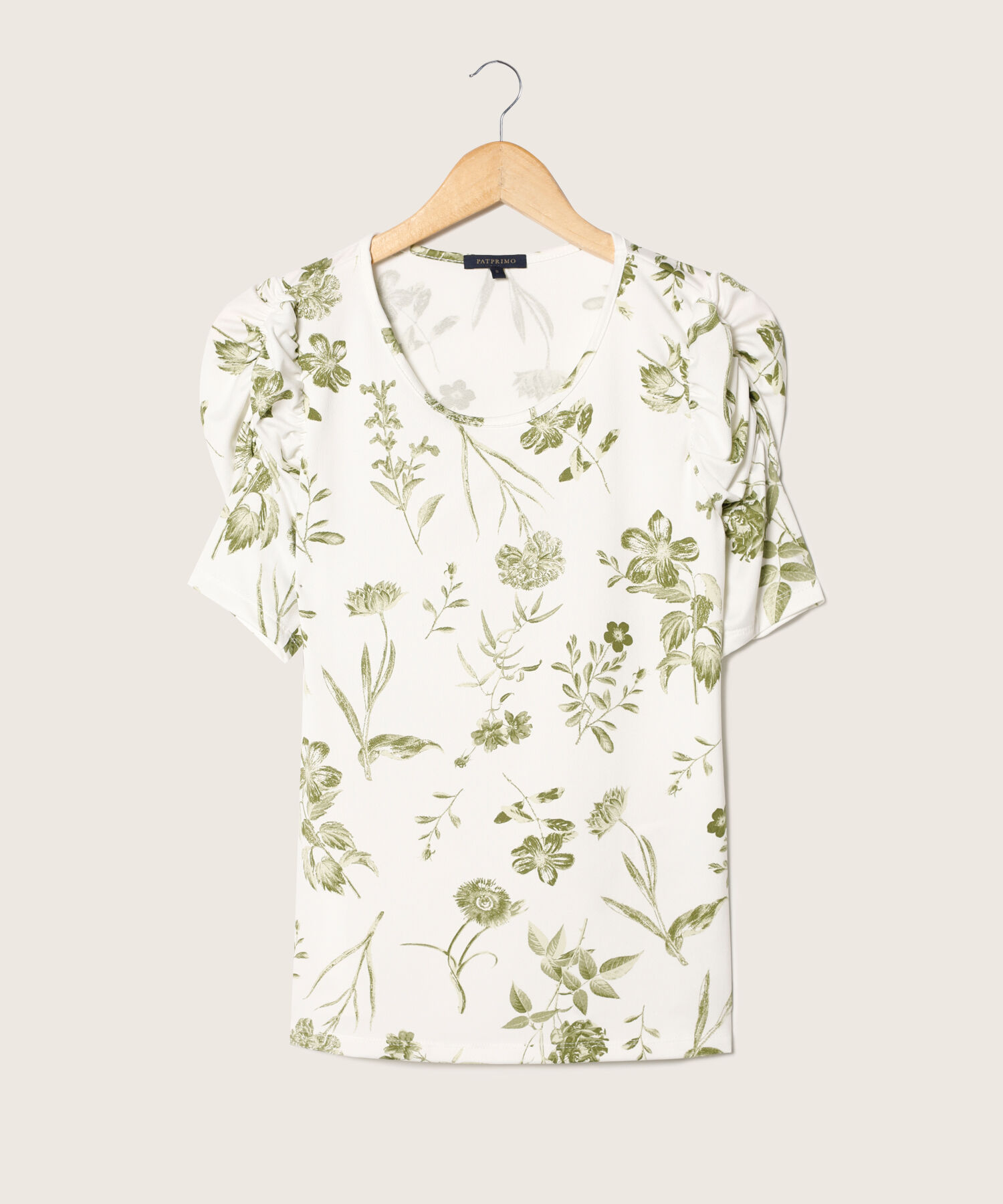 Camiseta Estampada Manga Corta Con Ruche