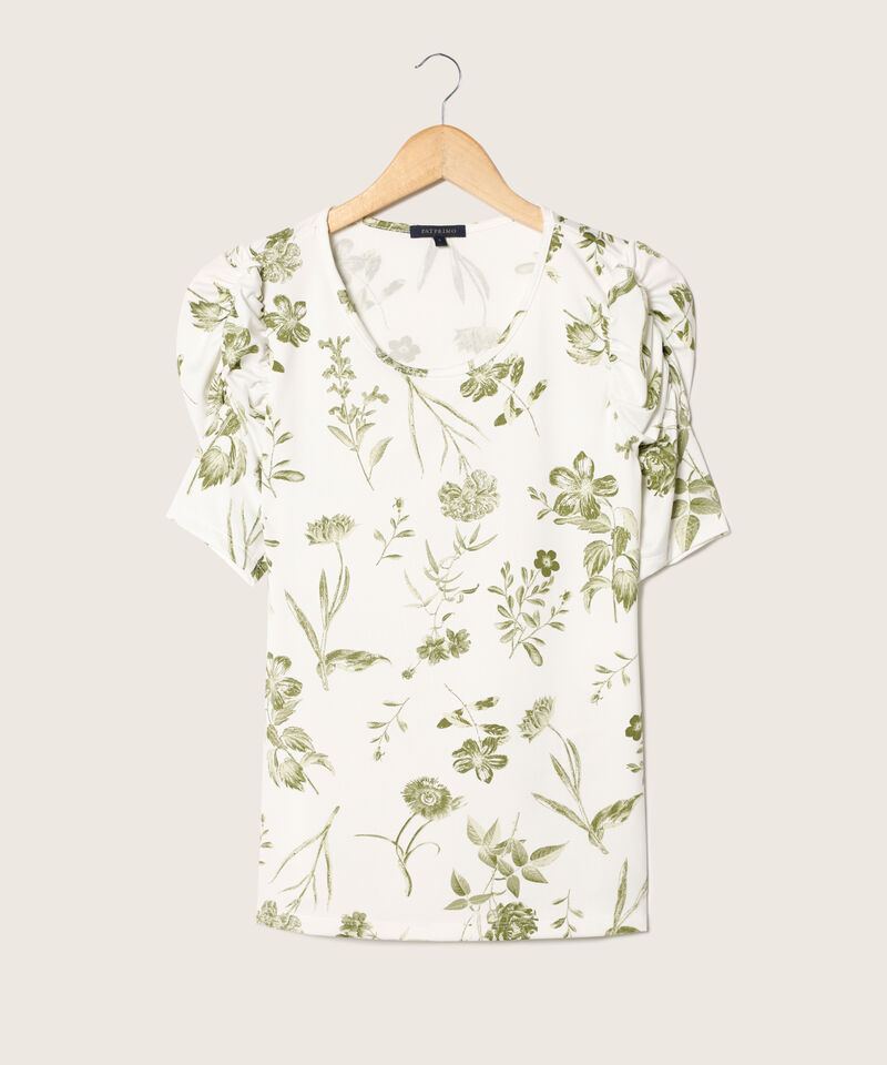 Camiseta Estampada Manga Corta Con Ruche