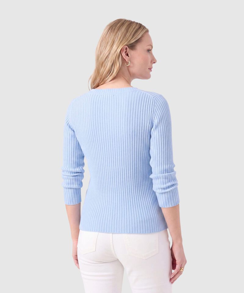 Saco Tejido En Rib Con Cuello De Bote