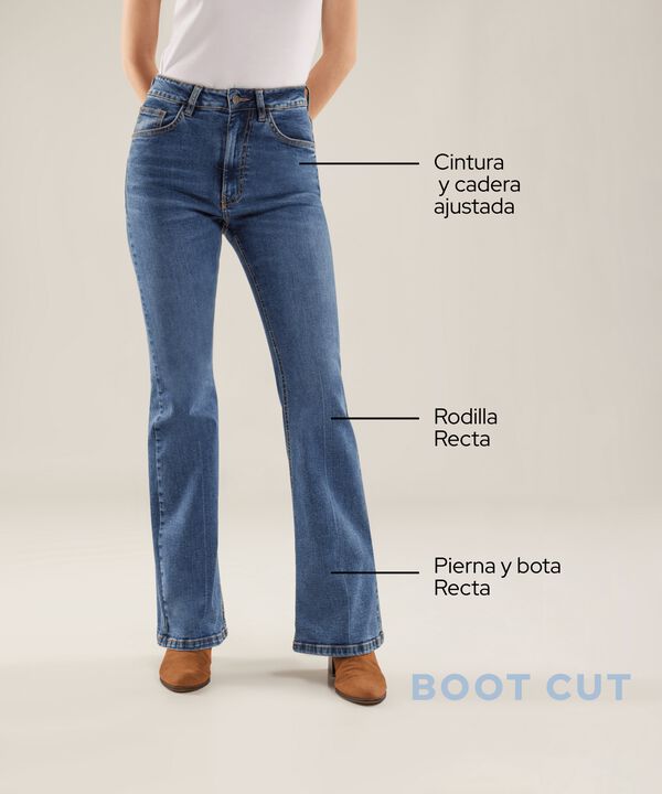 Jean Bootcut Tono Azul Medio
