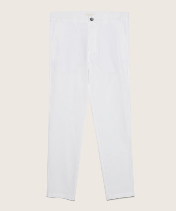 Pantalón Chino En Algodón Con Bolsillo Posterior