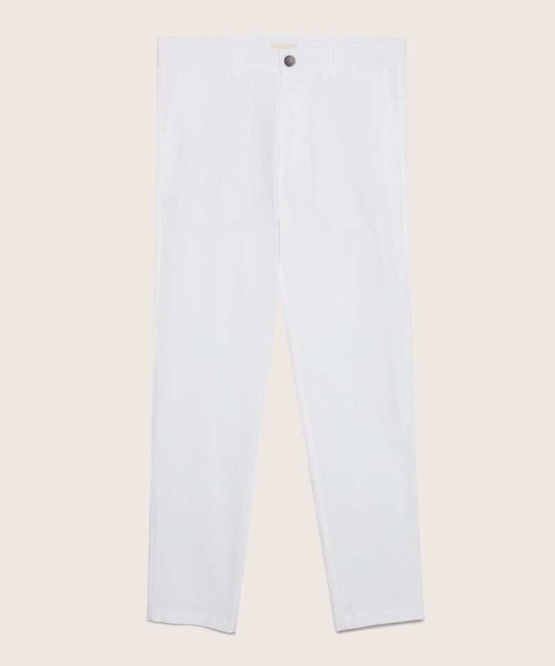 Pantalón Chino En Algodón Con Bolsillo Posterior