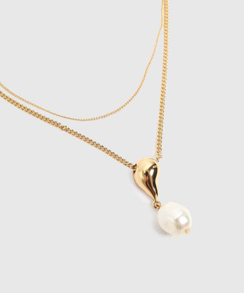 Set De Collar Y Aretes Con Perla Para Mujer