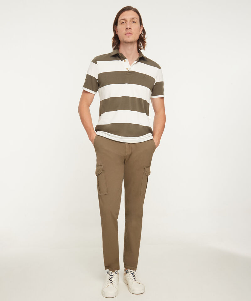 Polo, Cuello Duro Con Silueta Regular Fit, Safari Soft