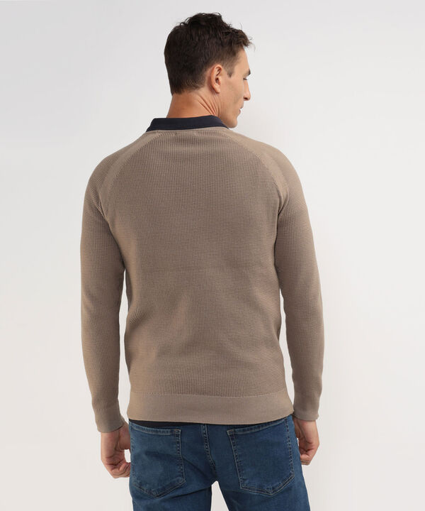 Saco Cuello Redondo Con Texturas
