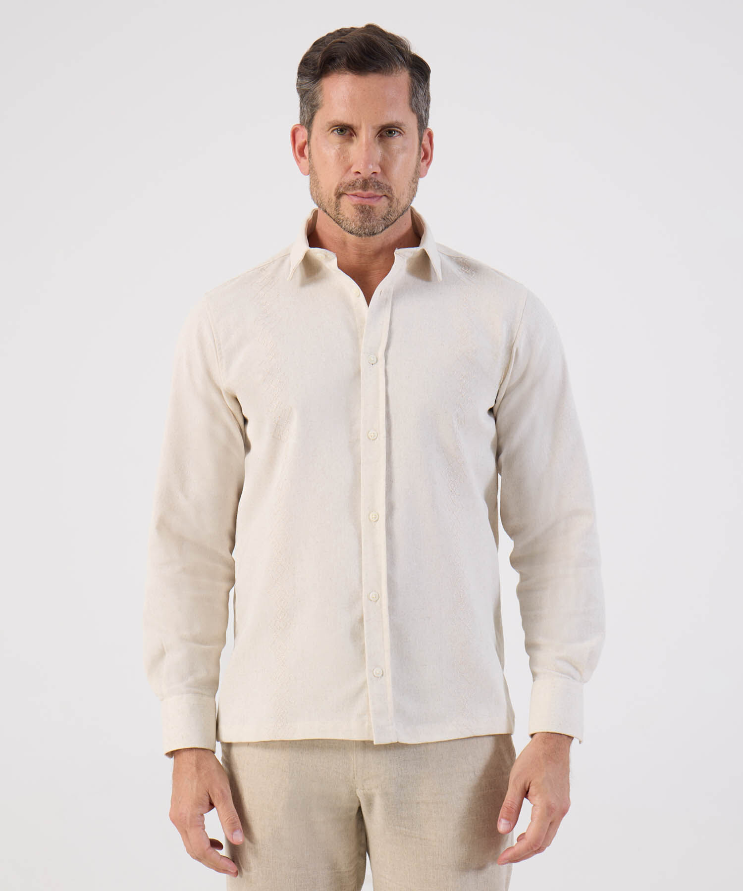 Guayabera Con Textura Sutil Resort Para Hombre