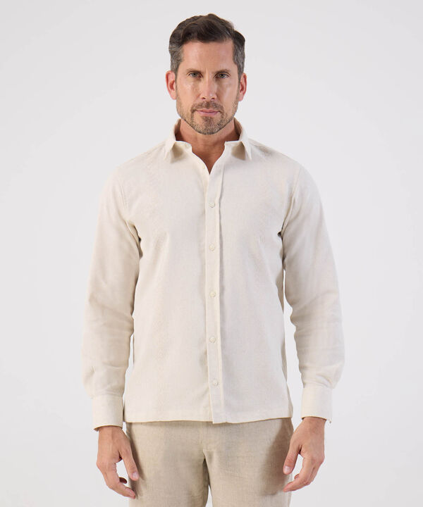 Guayabera Con Textura Sutil Resort Para Hombre image number null