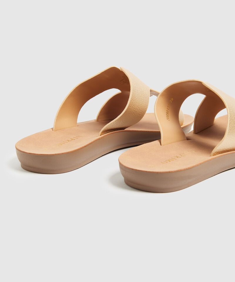 Sandalias Planas Metalizadas Mujer