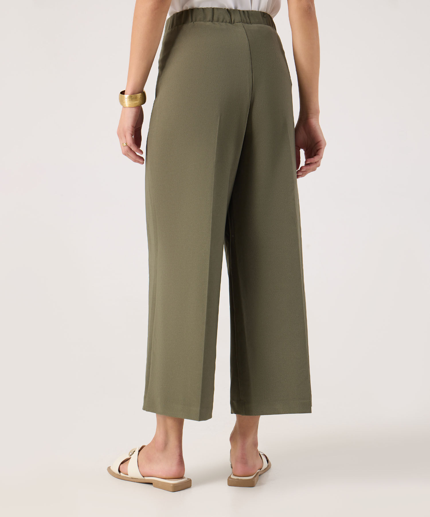 Pantalon culotte unicolor para mujer