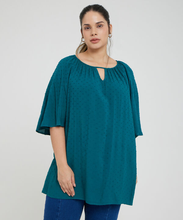 Blusa Manga Corta Acampanada