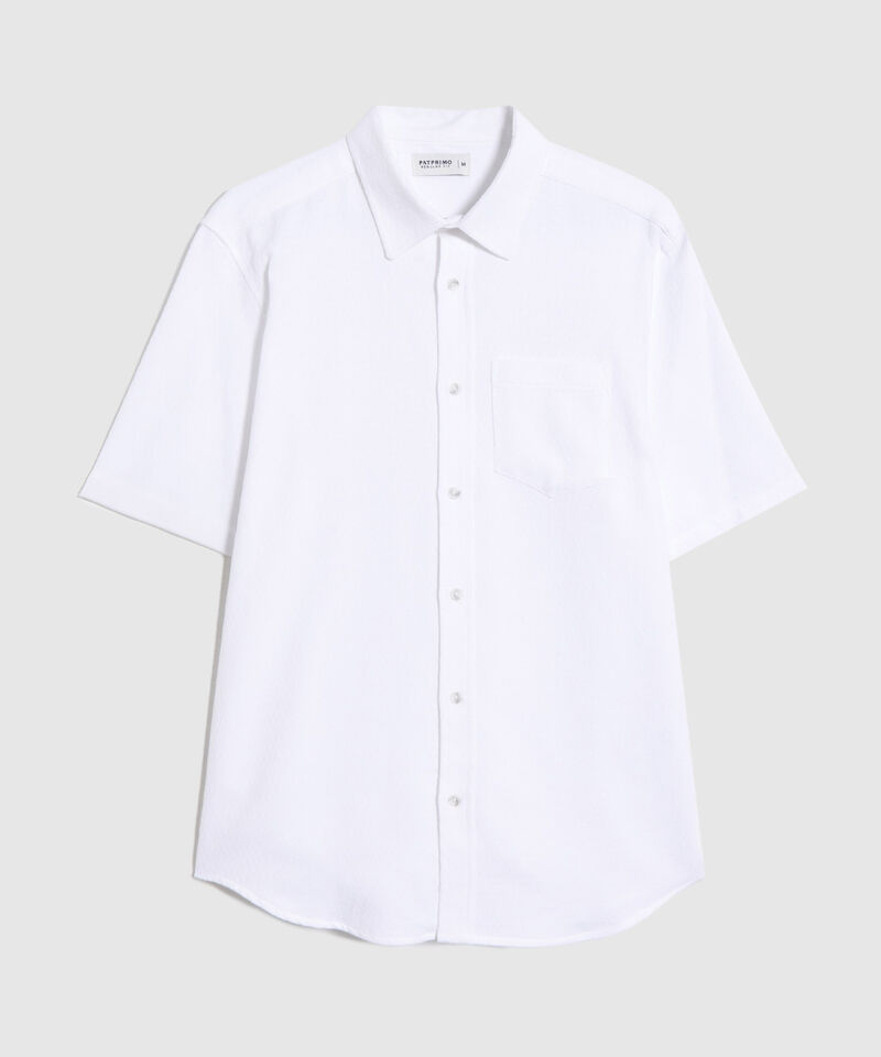 Casual De Manga Corta Con Textura Para Hombre