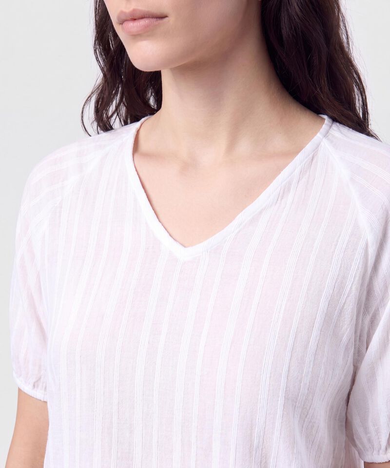 Blusa Cuello en V Manga Ragl&aacute;n Mujer