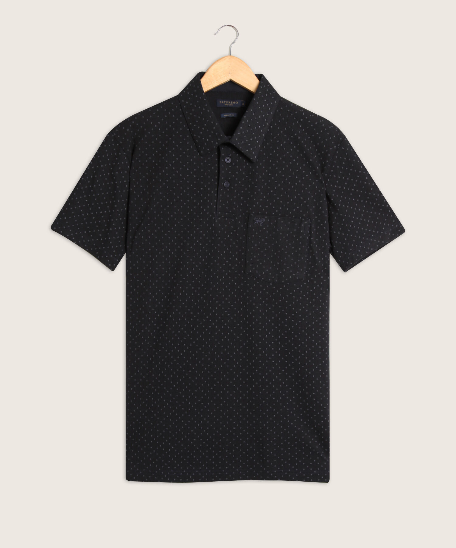 Polo Estampada Cuello Duro , Con Bolsillo