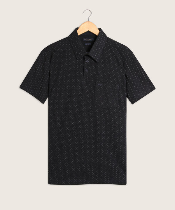 Polo Estampada Cuello Duro , Con Bolsillo