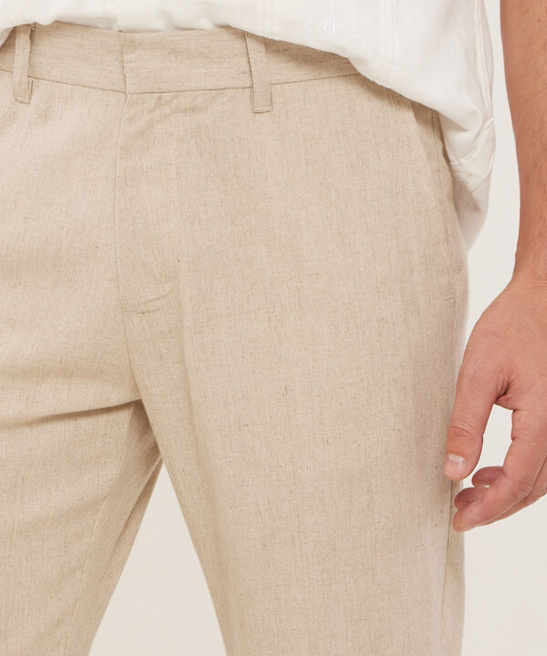 Pantalón Chino Lino Unicolor image number null