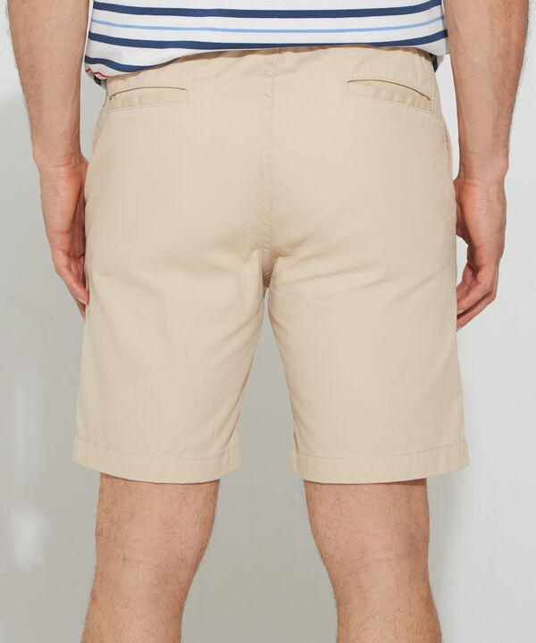 Bermuda Unicolor Con Cintura Elástica, Cordón Ajustable Y Bolsillos Laterales
