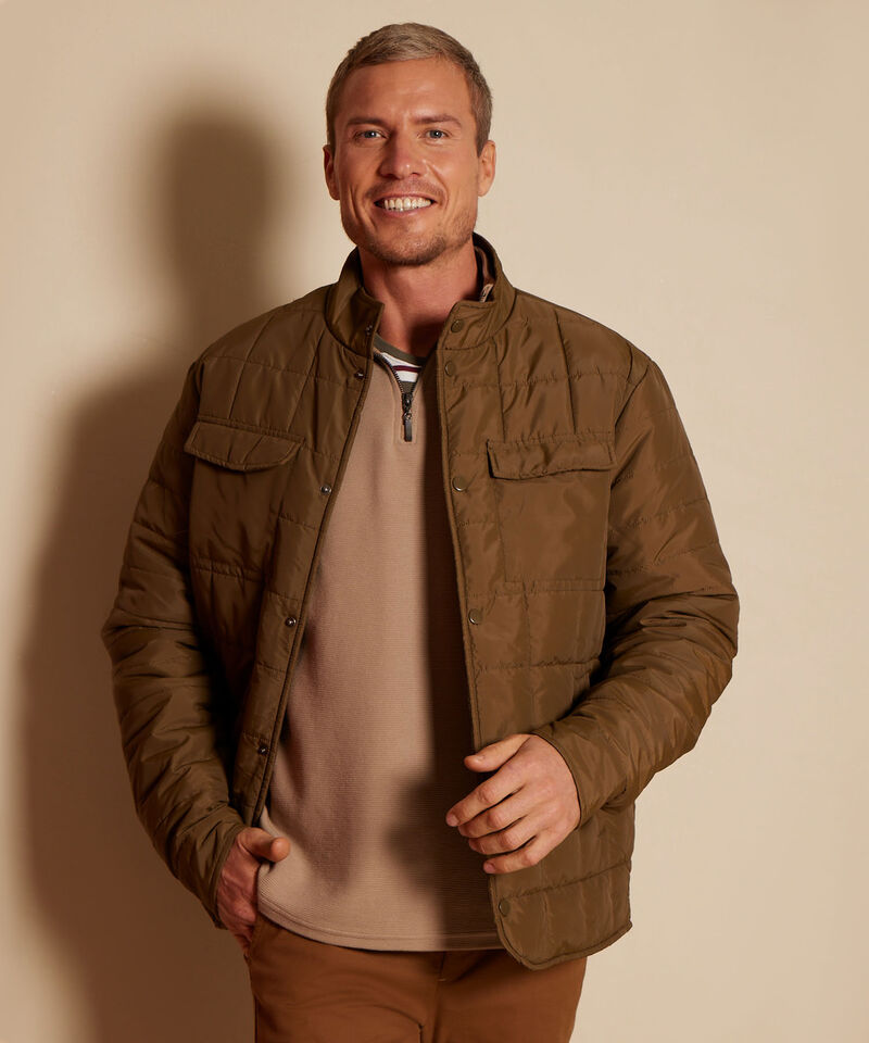 Chaqueta Acolchada Con Bolsillos De Parche