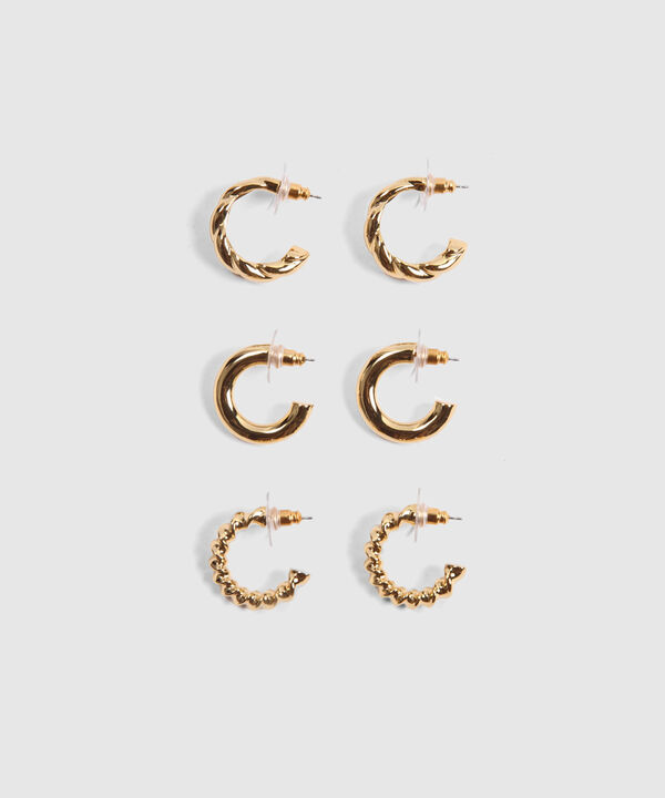 Set x 3 Aretes Dorados en Medialuna