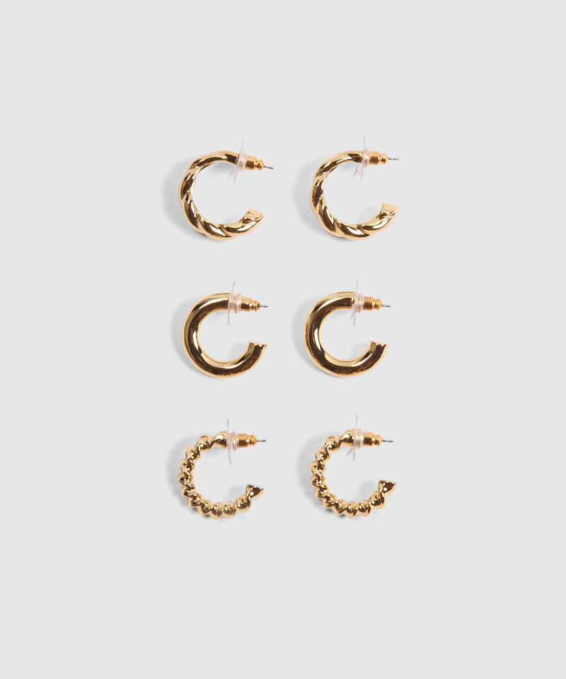Set x 3 Aretes Dorados en Medialuna