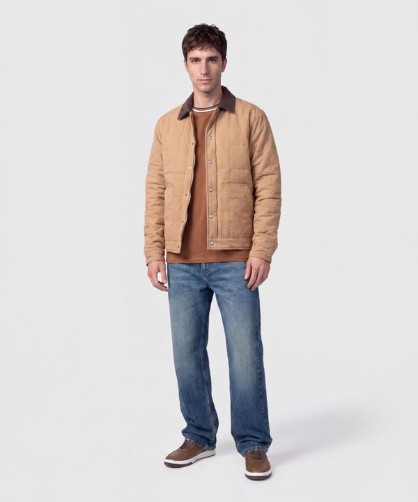 Chaqueta Acolchada con Pana Para Hombre