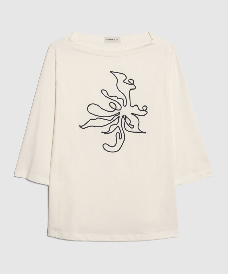 Camiseta Manga ¾ con Bordado