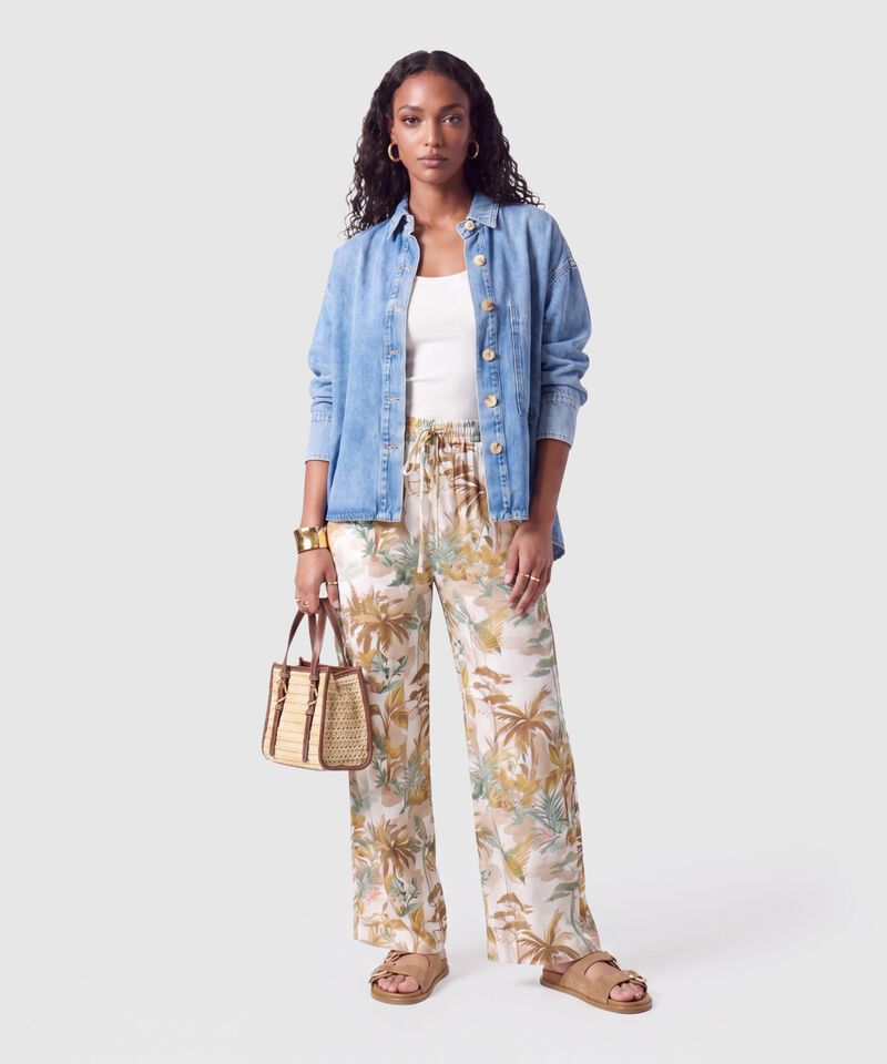 Pantal&oacute;n Fluido Estampado Para Mujer