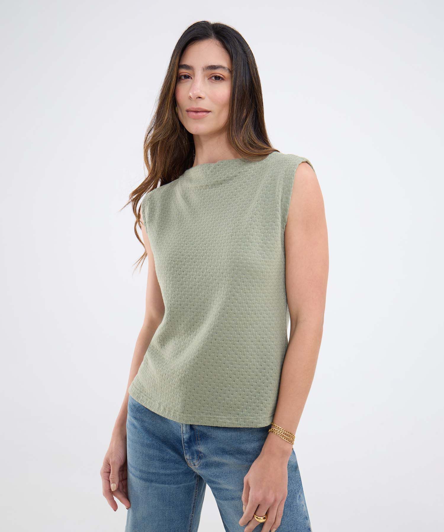 Camiseta Manga Sisa Texturizada