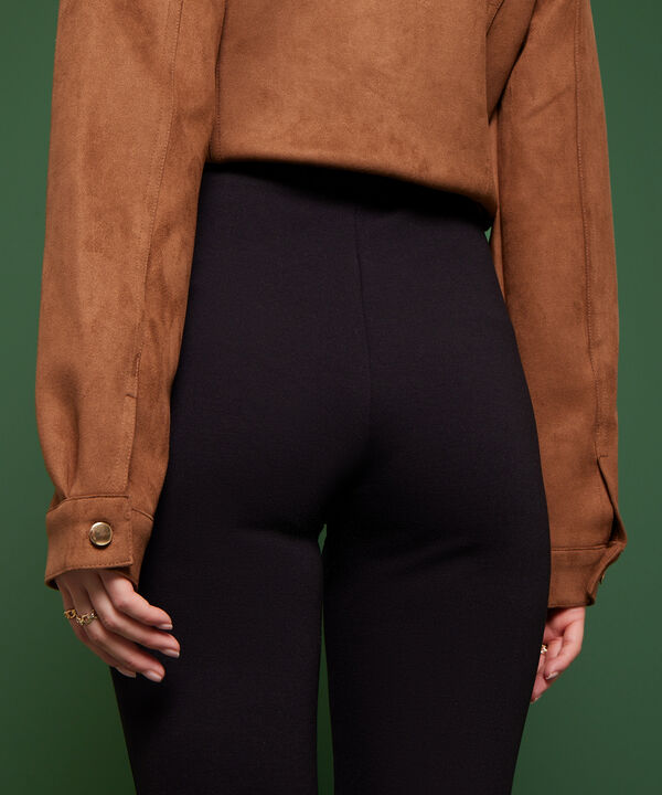 Leggings Unicolor Con Botones En Frente Unicolor