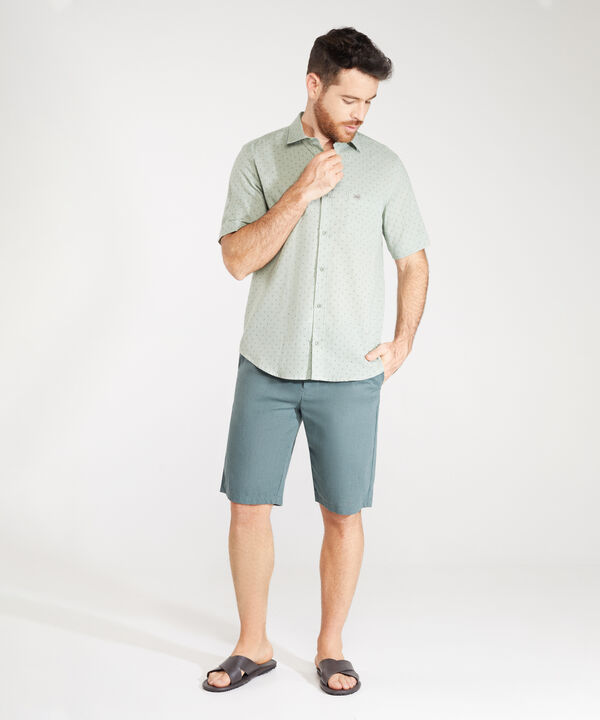 Camisa Estampada Manga Corta Con Bolsillo Y Silueta Regular Fit, Sunset Dust Línea Moda