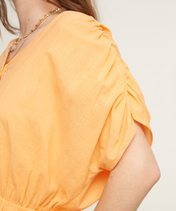 Blusa Manga Corta Con Elástico En Cintura image number null