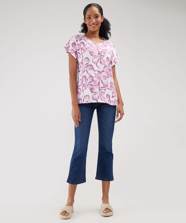 Blusa Estampada, Manga Corta Corrida