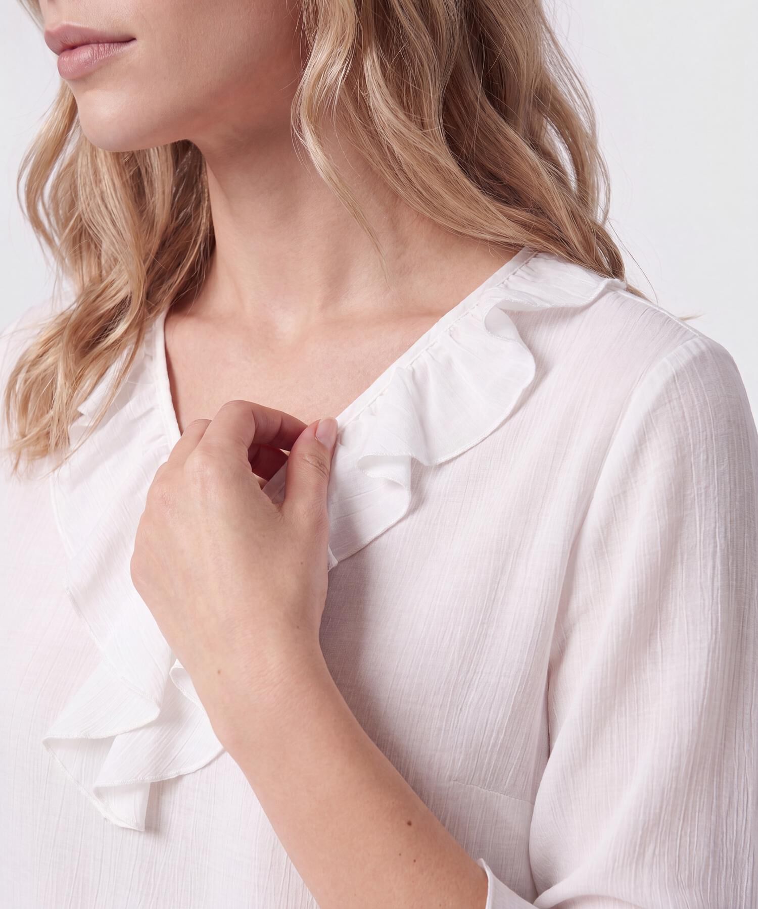Blusa Cuello Volante Para Mujer